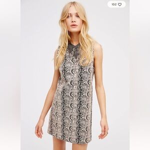 Free People Black and Cream Mini Dress